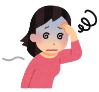 女性が頭を抱える