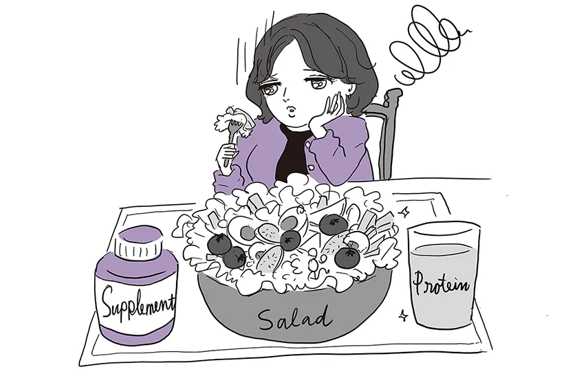 食べるものに気をつけている女性