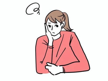 頬杖つく女性